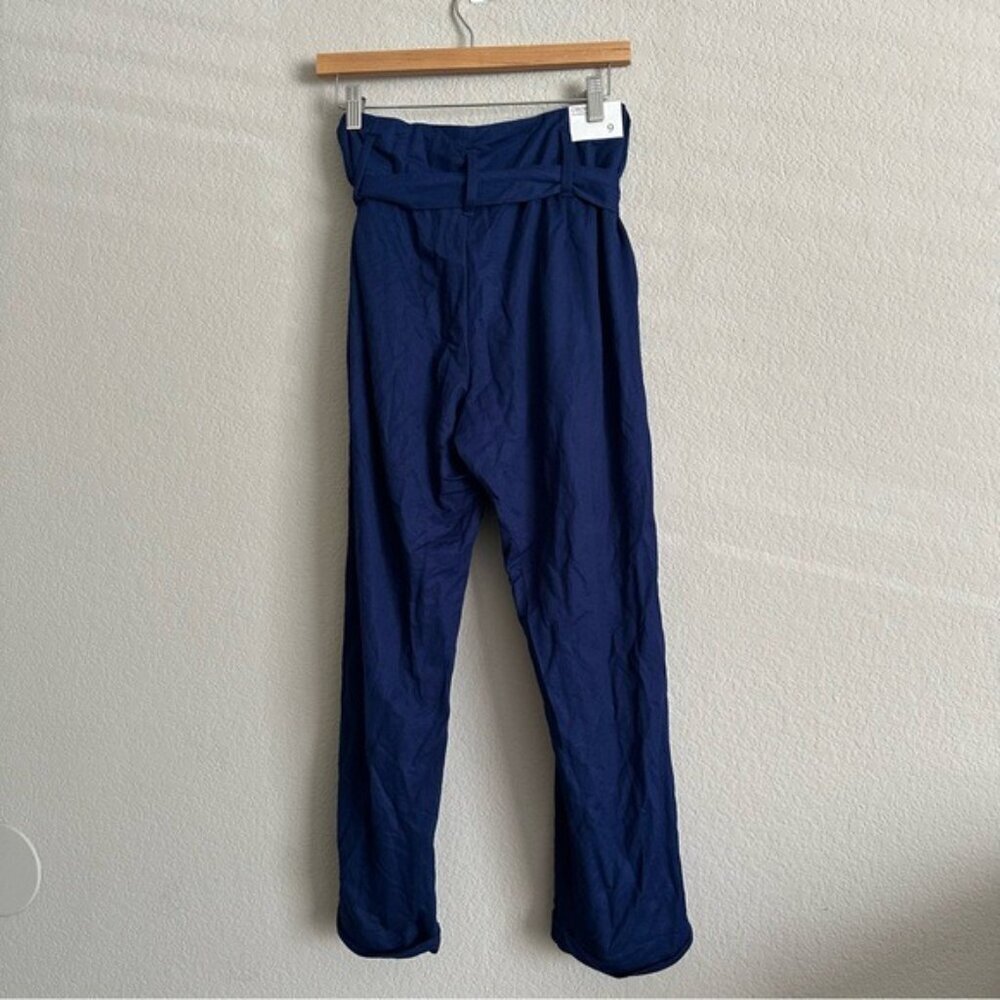 Indigo Rein Paper Bag Crop Navy Blue Women's Pants Size 9 - Picture 3 of 12